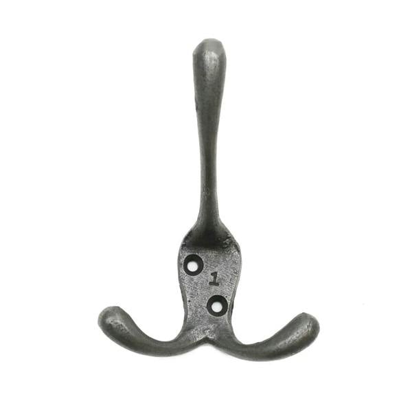 Antique Cast Iron Victorian Triple Coat Hook - Pack of 5 Hooks