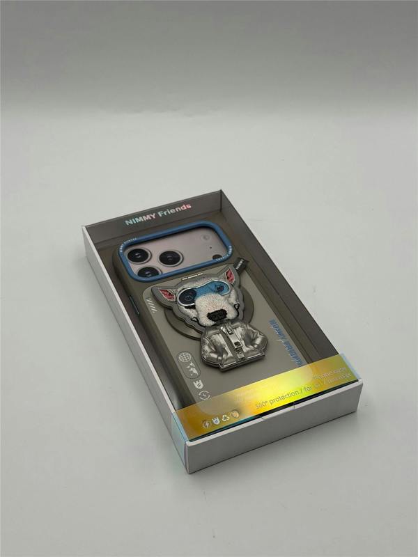 Nimmy Friends Nimmy Cool & Cute 2.0 Terrier Dog Case with MagSafe Stand for iPhone 17 Pro Max 6.9" Grey Blue - N-YJKM-CXZJZH-IP17-PRO-MAX-019
