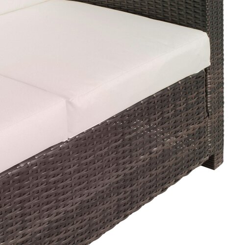 Wyld Haus Sese Rattan Brown 2 Seater Outdoor Sofa with White Cushions