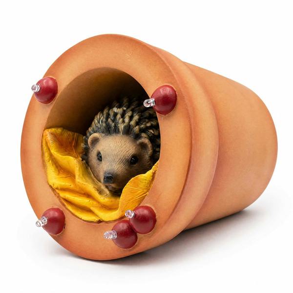 Emitto Garden Ornaments Solar Hedgehog Statue LED Outdoor Decor Patio Brown