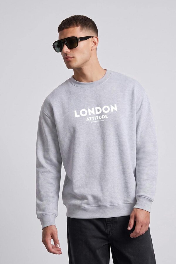 London Attitude Oversized Dragon Graphic Sweatshirt