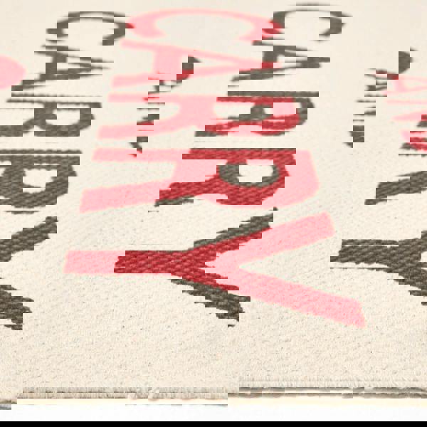 HOMESCAPES Keep Calm And Carry On Handwoven 100% Cotton Rug - 60 x 100 cm