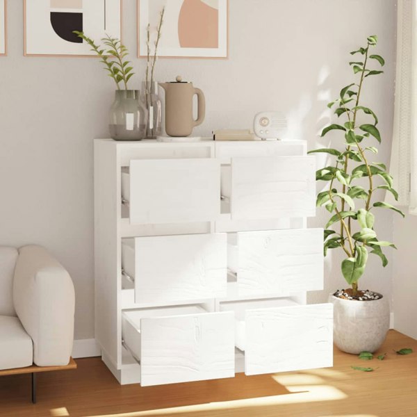 Berkfield Sideboards 2 pcs White 32x34x75 cm Solid Wood Pine