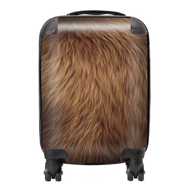 Warren Reed Furry Brown Bear Suitcase