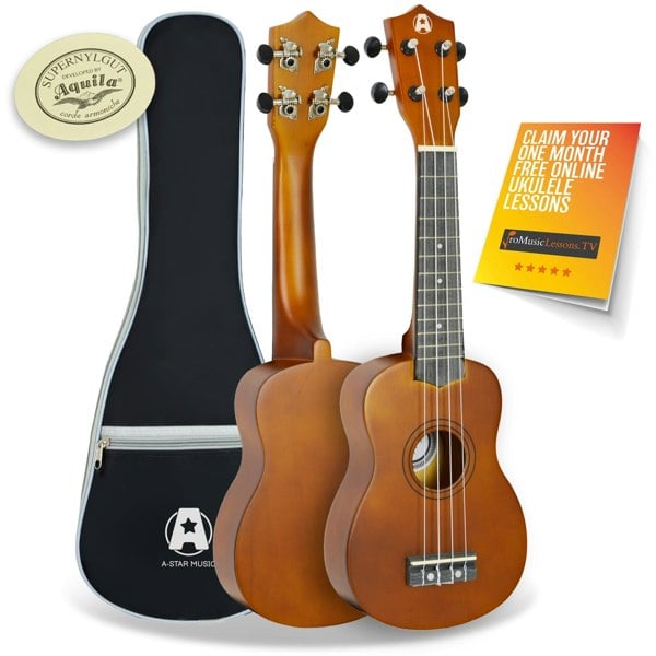 A-Star Soprano Ukulele With Bag Ukuleles#Colour_Natural