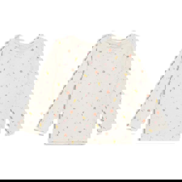 Mini Cuddles Baby Girls Floral Embroidered Dungaree 3pc Set, Green