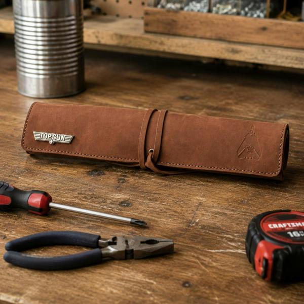 Widdop & Co Top Gun PU Leather Tool Wrap Tan
