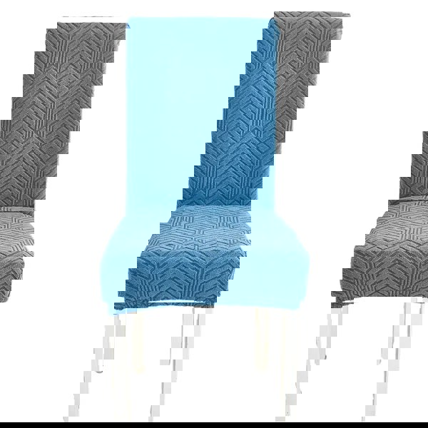 Anyseat Chair Cover Blue Geometric Lines Design with Elastic Material for Dining Room Kitchen Wedding Hotel Banquet Restaurant