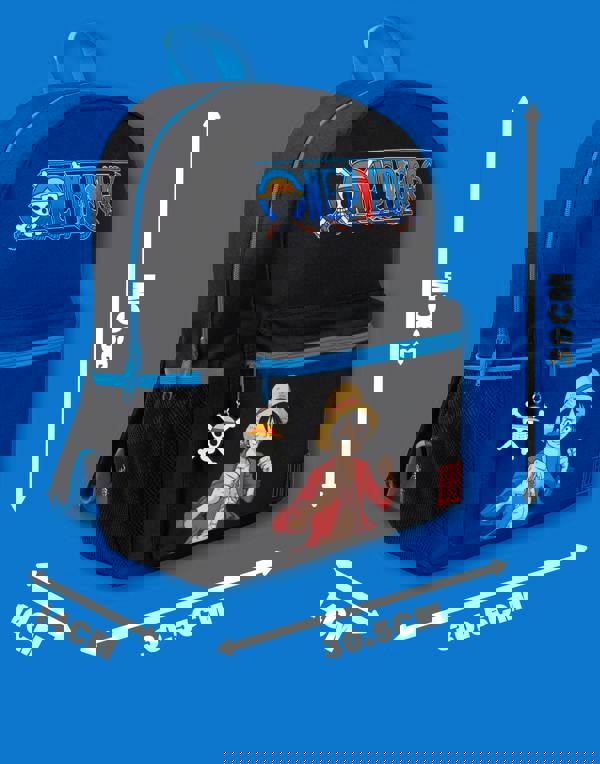 One Piece Unisex Kids Black Front Printed Backpack (One Size)