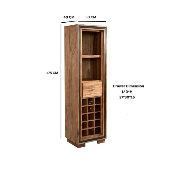 IH Design Tanishia Sheesham Wine Bookcase