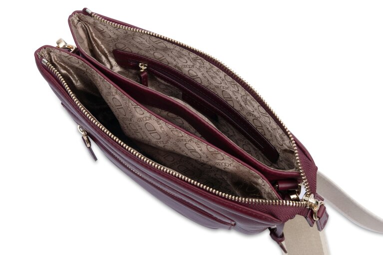 SADDLER Ellen Leather 3-Section Zip-Top Crossbody bag  - Handmade by Saddler