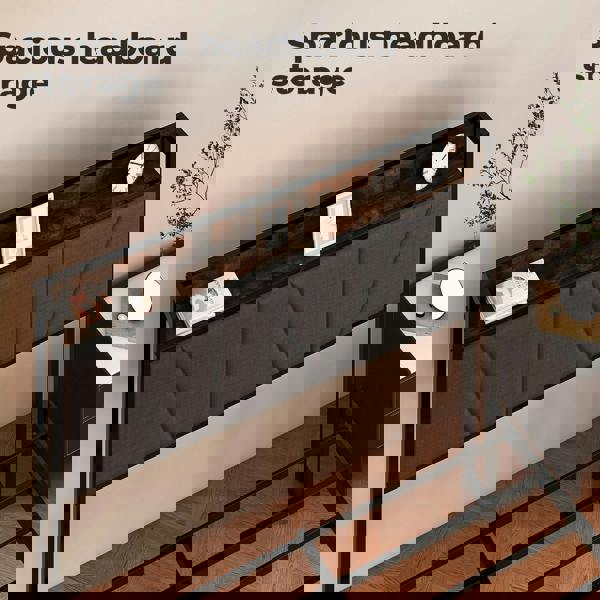 Levede Heavy Duty Bed Frame Metal Platform with Storage Headboard Single Double