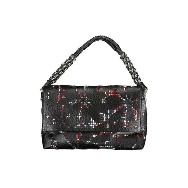 Desigual Floral Leather Handbag - Black