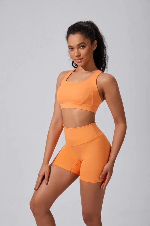 Anniou Scrunch Bum Workout Shorts - orange