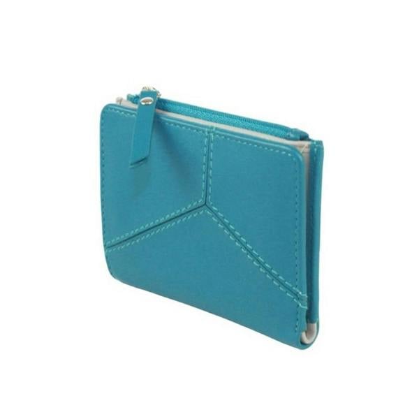 Eastern Counties Leather Kiri Leather Purse - Turquoise/Light Grey - 