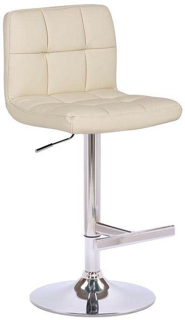 Lamboro Allegro Real Leather Adjustable Swivel Bar Stool with Backrest & Chrome Base