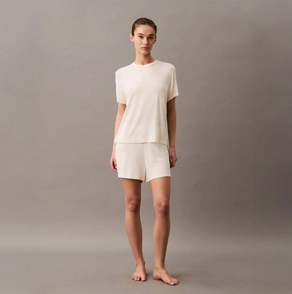 Calvin Klein ULTRA SOFT MODAL Womens Lounge T-Shirt Ivory