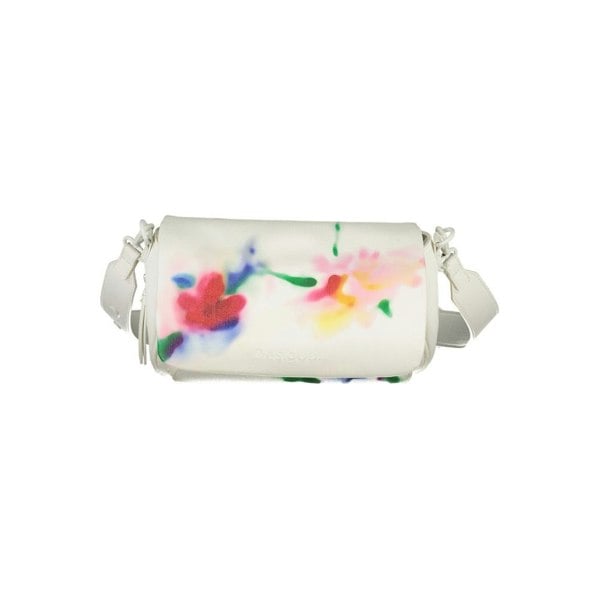 Desigual Womens White Floral Leather Shoulder Bag