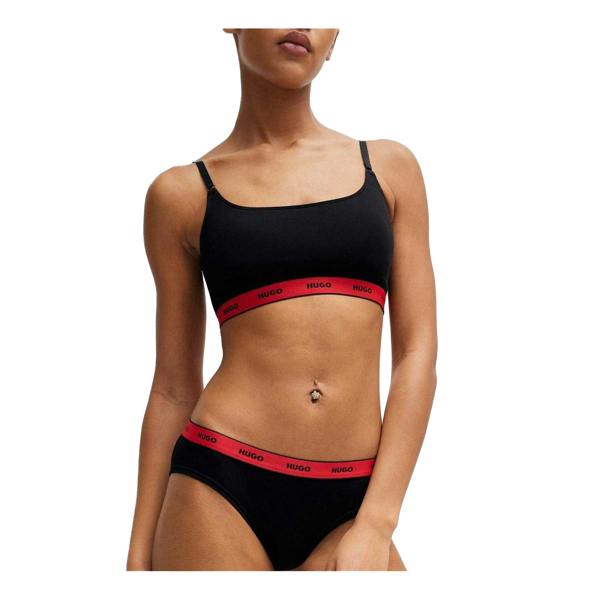 Hugo Womens/Ladies Repeat Logo Thong - Black - 