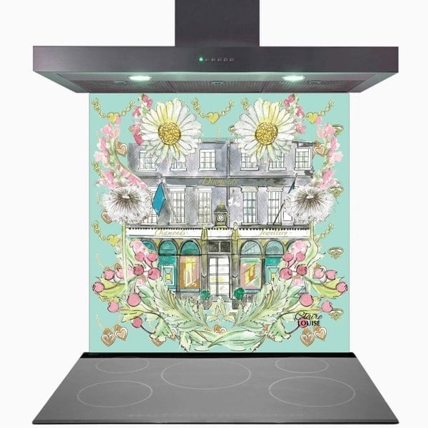 Claire Louise - Designer Tiffany In Full Bloom Glass Kitchen Splashback