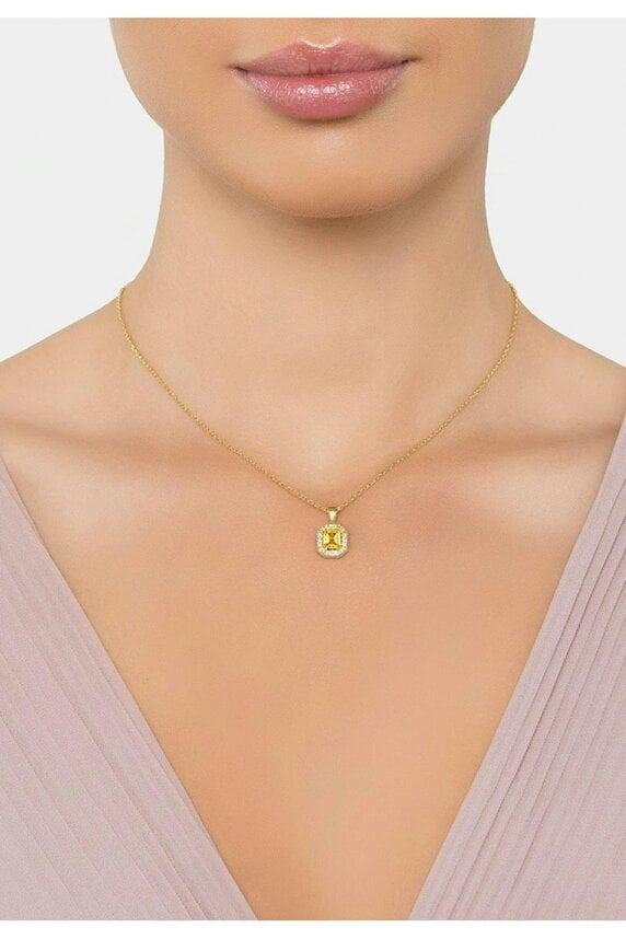 Latelita Whistledown Gemstone Pendant Necklace Citrine Gold