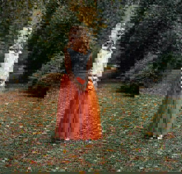 burnt orange flower girl set