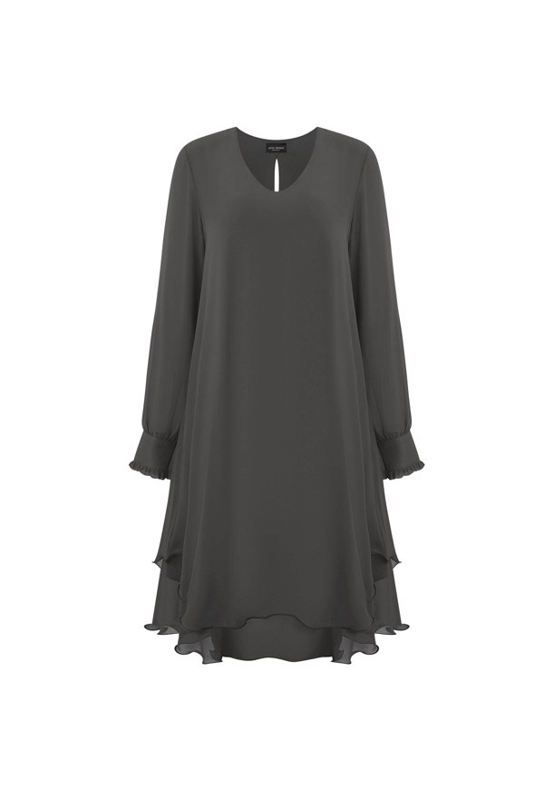 James Lakeland Long Sleeve Charcoal Wave Hem Dress