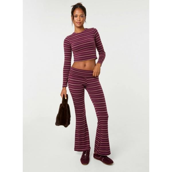 Pink Vanilla Stripe Foldover Trousers