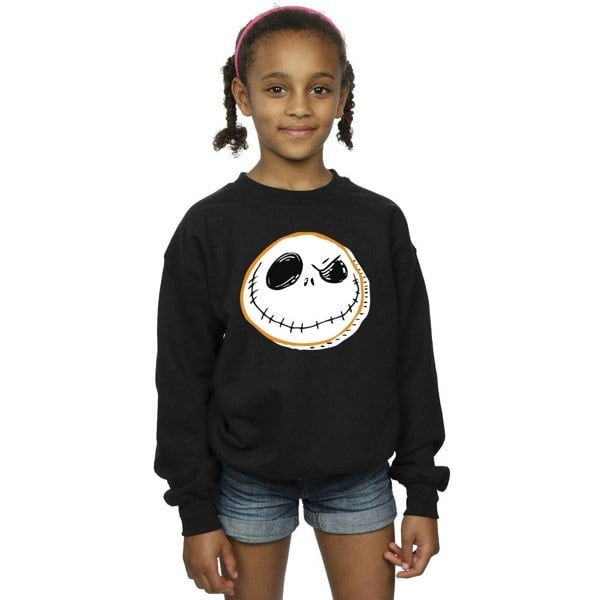 Disney Girls The Nightmare Before Christmas Jack Face Sweatshirt - Black