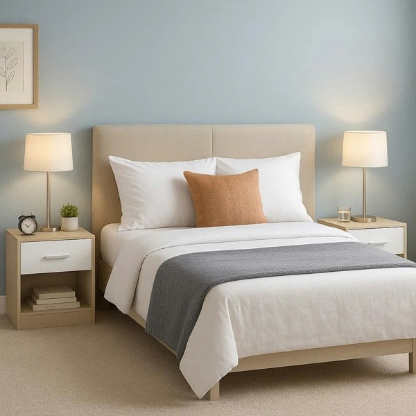 Modcraft Set of 2 Bedside Tables with Drawers and Shelf –  Nightstands for Bedroom or Living Room
