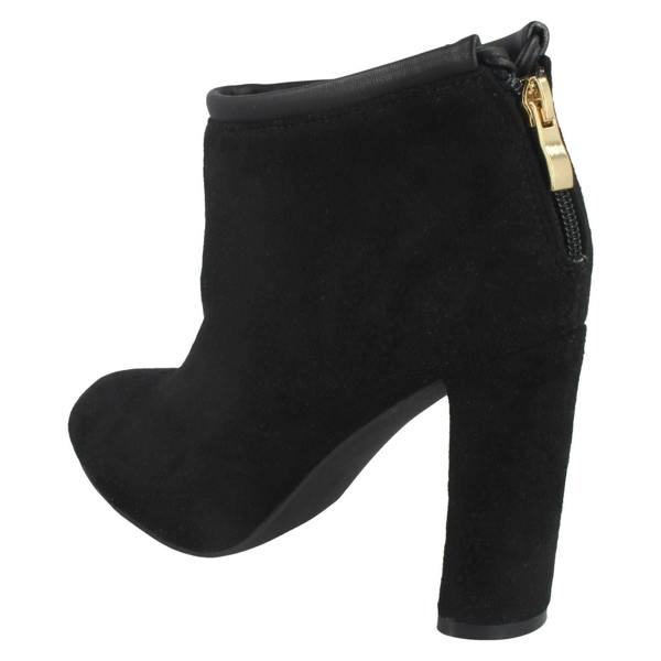 Spot On Ladies Spot On Back Tie Ankle Boots