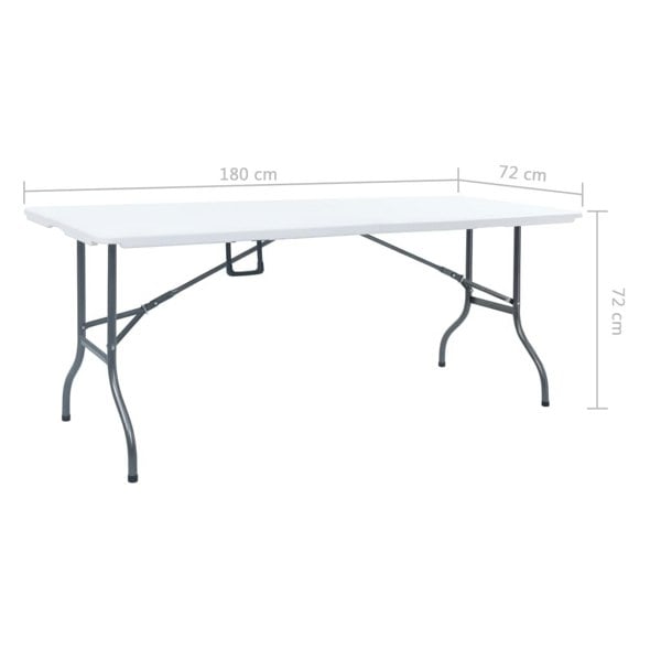 Berkfield Folding Garden Table White 180x72x72 cm HDPE