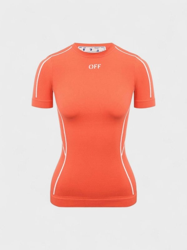 Off Stamp Seamless T-Shirt Orange - Supplied FashionOff - White