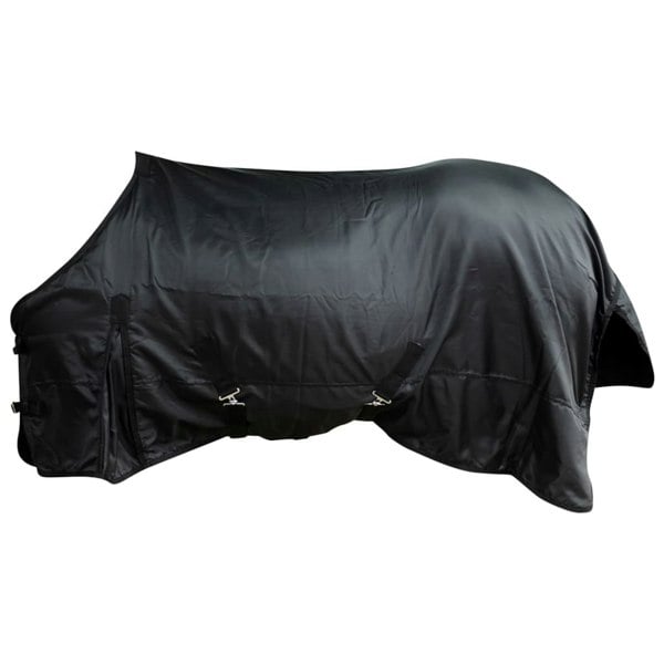 Berkfield Fleece Rug Double Layers with Surcingles 125 cm Black