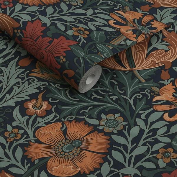 William Morris at Home Compton Ink Blue Wallpaper