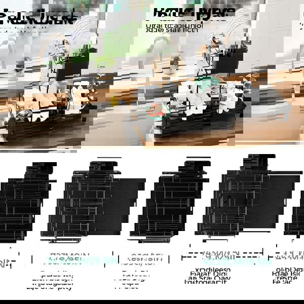 Toque Dish Drainer Drying Rack Drip Tray Stainless Steel Expandable Over Sink