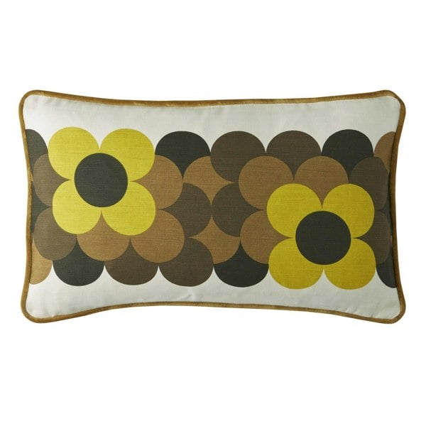 Ashley Wilde Retro Flower Stripe Dune Filled Cushion 30x50cm