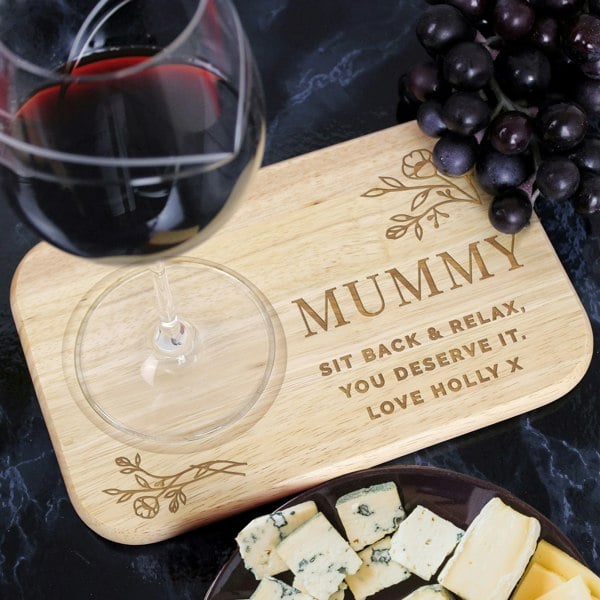 Personalised Memento Company Personalised Floral Wooden Coaster Tray