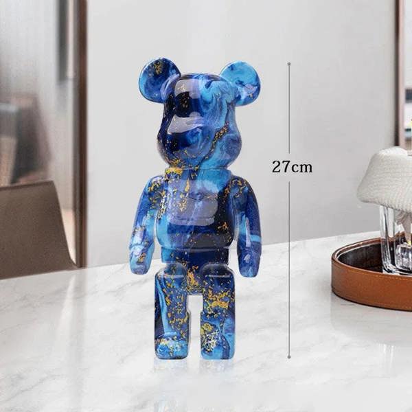 Graffiti Bear Resin Statue Decor | Modern Colourful Bear Ornament 27cm