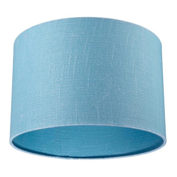 Designer Ocean Current Blue Textured Linen Fabric Circular Lamp Shade Image 4