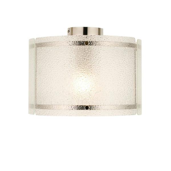 Pagazzi Lighting Traynor Clear And Satin Nickel Flush Ceiling Light