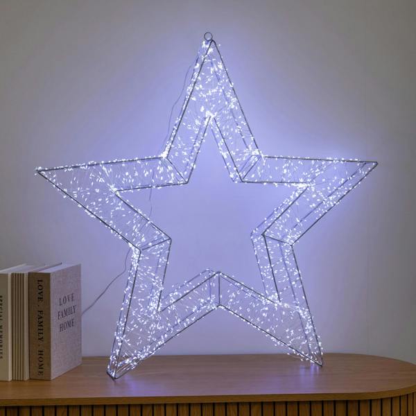 Samuel Alexander 78cm Light up Galaxy Christmas Star with 2400 White LEDs & Timer