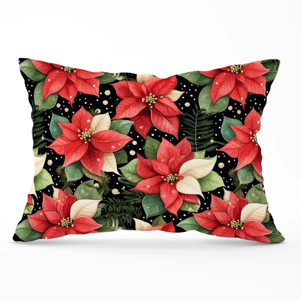 Warren Reed Poinsettia, Watercolor Style Cushions