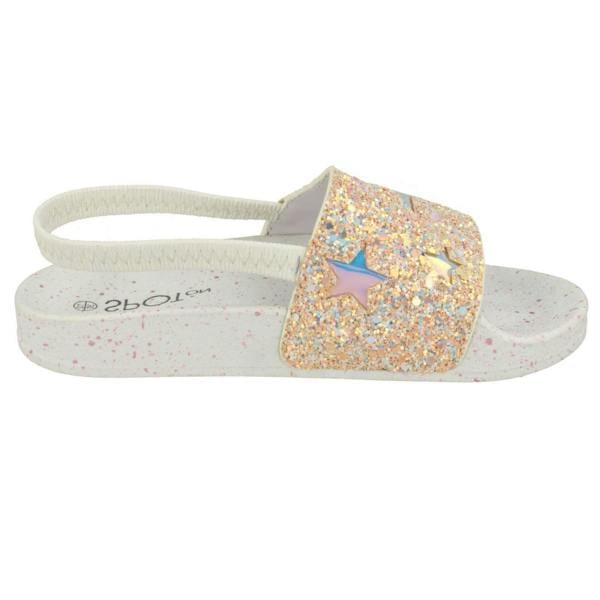 Spot On Girls Spot On Slingback Glitter Sliders