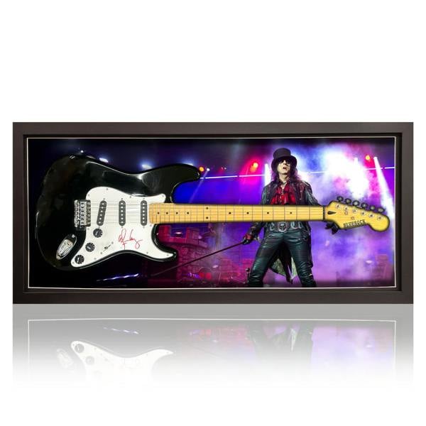 Alice Cooper Signed Guitar Frame (Beckett)
