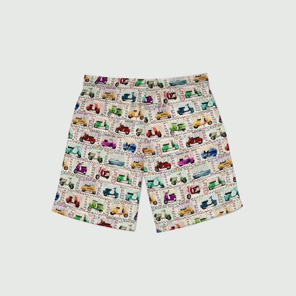 VESPA STAMP COTTON POPLIN PRINT BOXER SHORTS - Premium Men's Patterned Shirt by Claudio Lugli | Bold Design, Tailored Fit, Best Printed Shirts