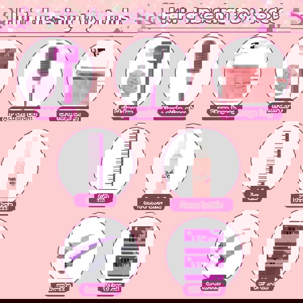 deAO Toys Kids Makeup Set Pretend Play hairdressing Set for girls Styling and Beauty Accessories Toy For Children