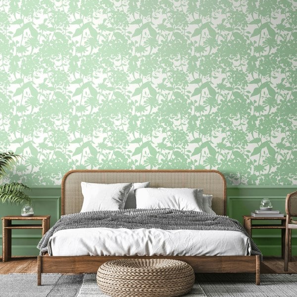 Hoopla Walls Summer Silhouette - Mint 10m Wallpaper