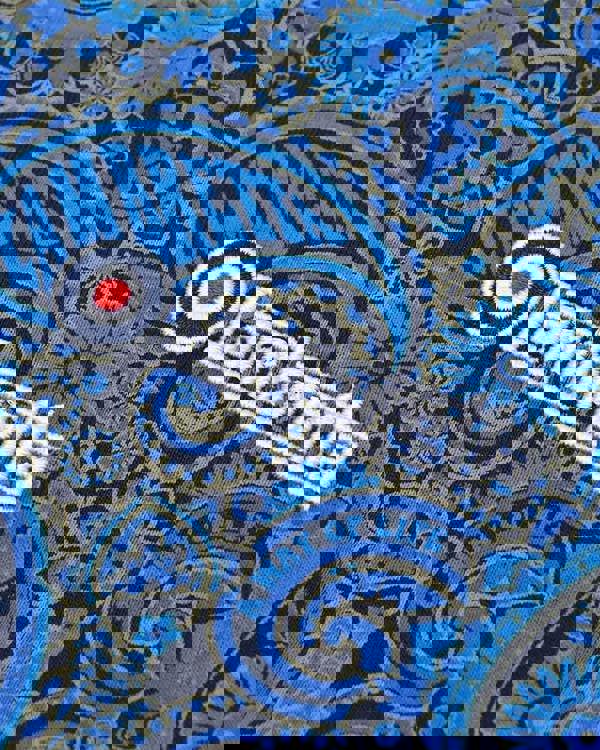 Lambretta Mens Classic Paisley Print Mod Retro Ska Casual Polo