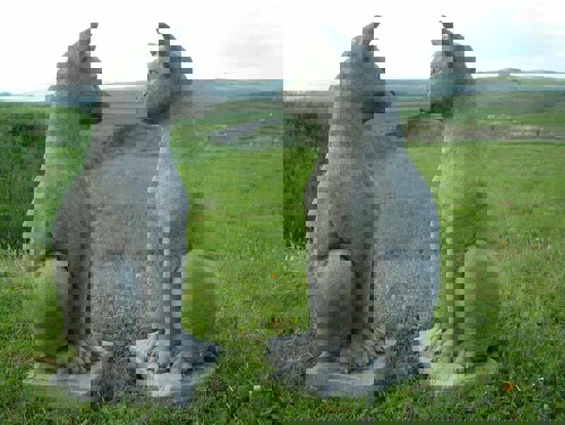 Pair of Standing Cats Gatepost Garden Ornaments